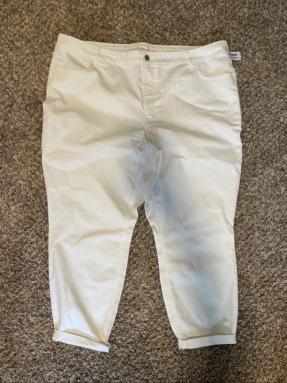 Old Navy White Cropped Skinny Jeans